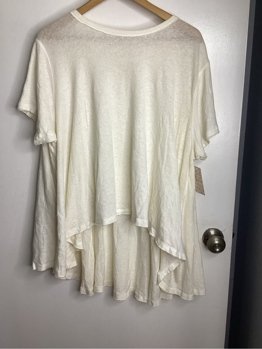 We The Free Cream High-Low Short Sleeve Tunic M/L